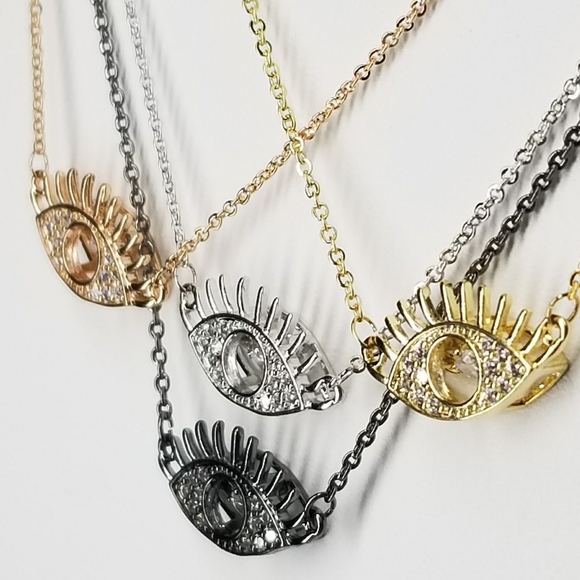 💖 New in Gift Box 🎁 Pave Evil Eye Necklace - Picture 7 of 12